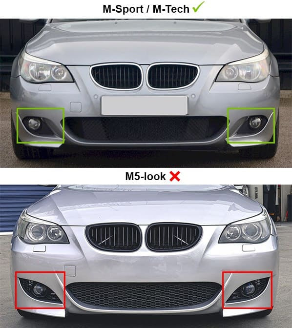 Mittgrill nedre set för BMW E60/E61 med M-Sport stötfångare