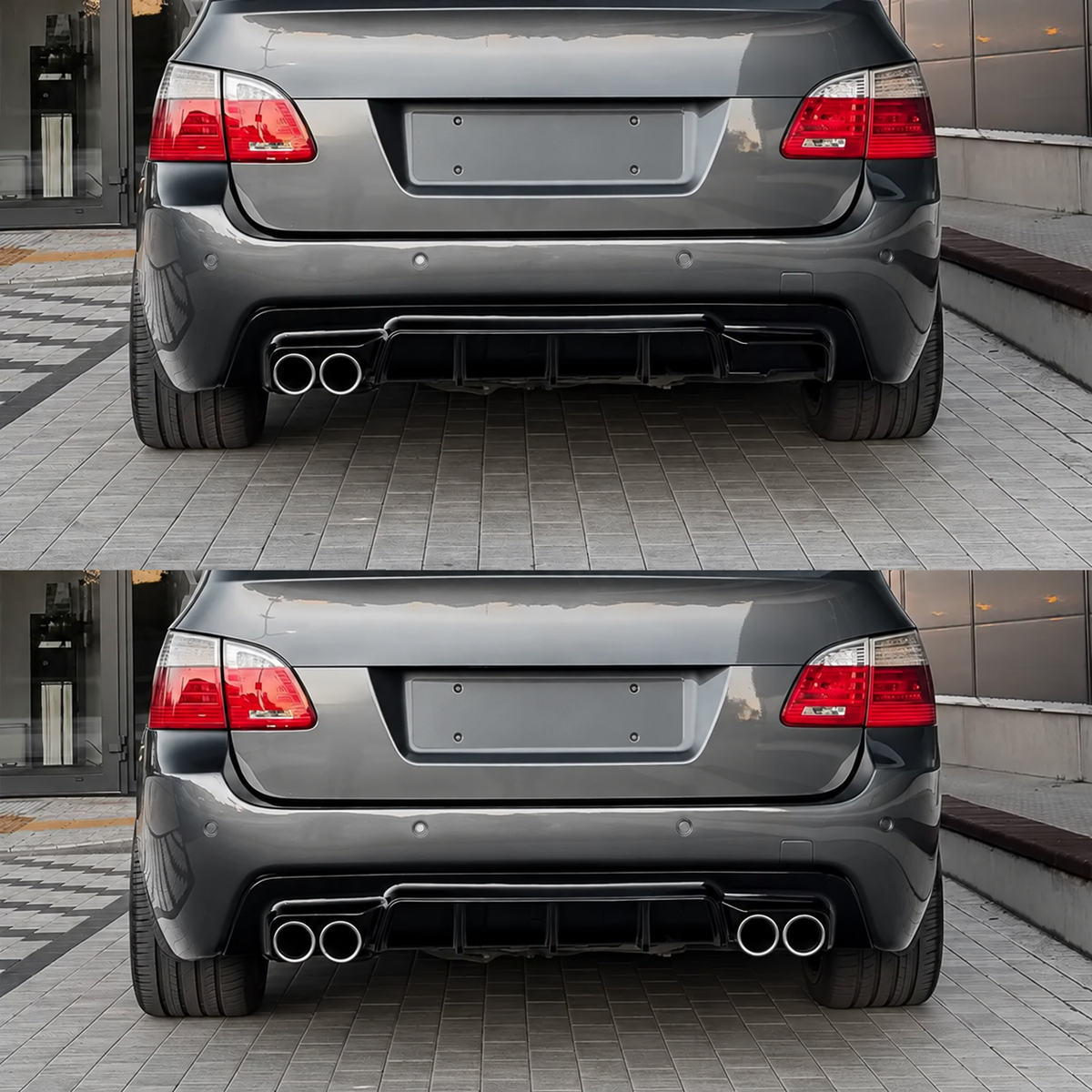 WR Bak Diffuser för BMW E60 / E61 med M-Pack, blank svart