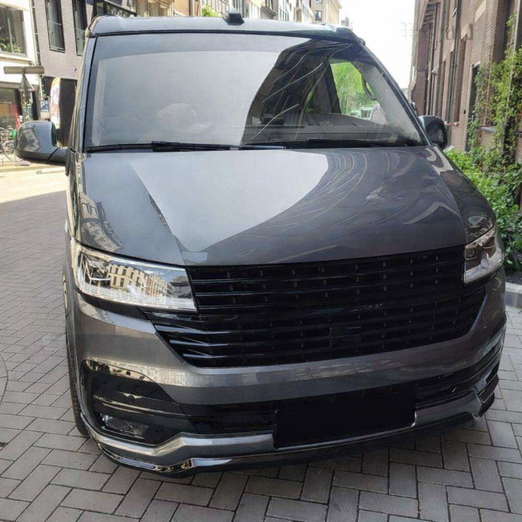 Främre grill utan emblem för VW T6.1 (19-) blank svart