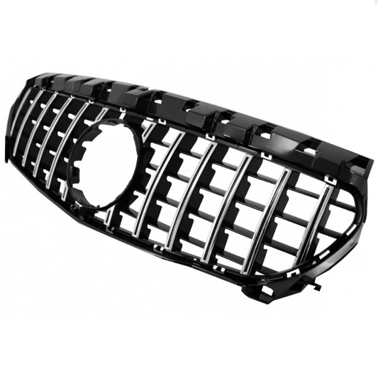 Grill Mercedes CLA C117 Chrome + Blank svart (13-16)