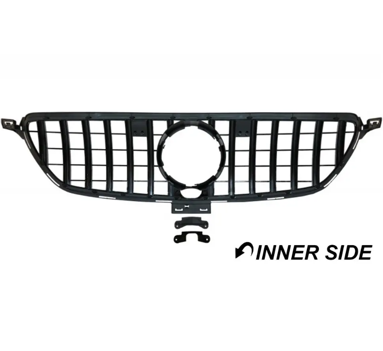 Frontgrill för Mercedes-Benz GLE W166 (15-19), svart + krom