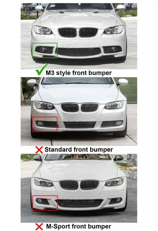 Dimljus för BMW E92 / E93 M3-stil stötfångare, röktonad, höger sida