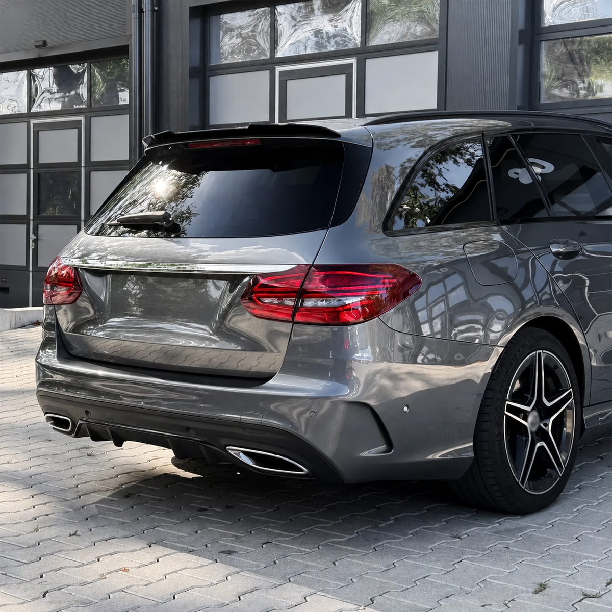 MX-Style Takspoiler för Mercedes S205 (W205) Kombi, blank svart