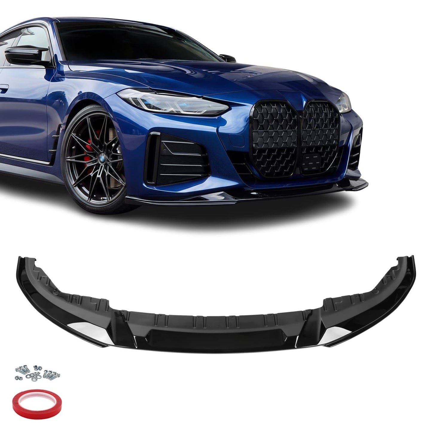 HAUER-frontläpp till BMW G26 Gran Coupé (2021–2026) med M-Pack, blank svart
