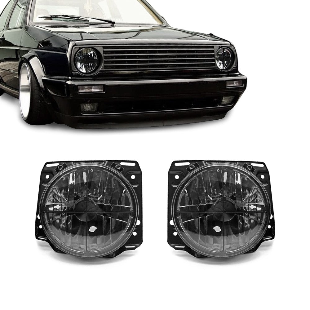 Strålkastare med crosses för VW Golf MK2 (84-91), röktonad