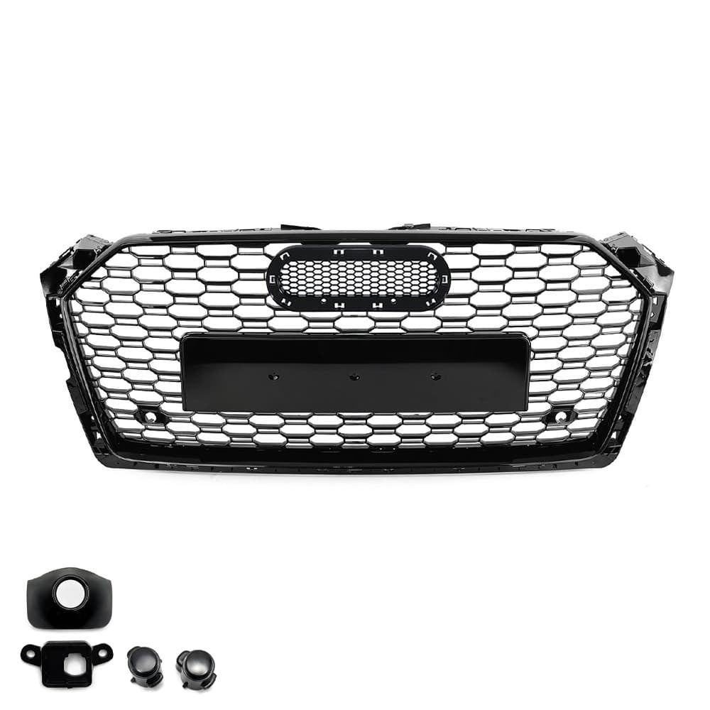 RS-stil Frontgrill för Audi A5 B9 / S5 B9 (16-19), blank svart