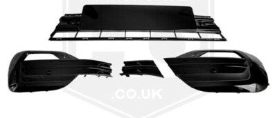 Undre grill för VW T6.1 (19-) blank svart