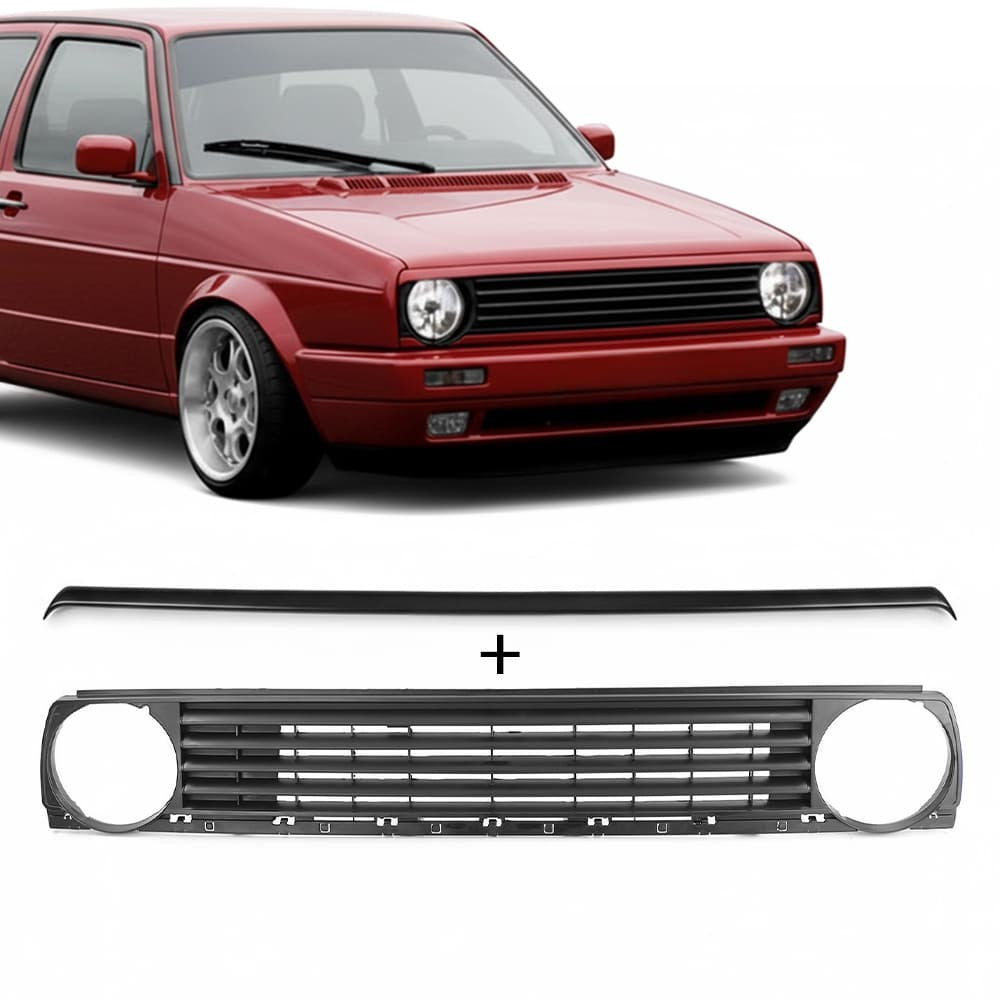 VW Golf MK2 Emblemlös grill + eyebrow (84-91)