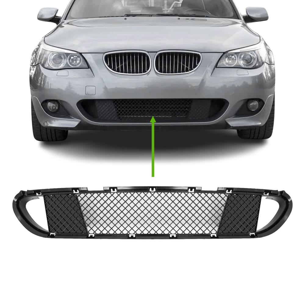 Mittgrill nedre set för BMW E60/E61 med M-Sport stötfångare