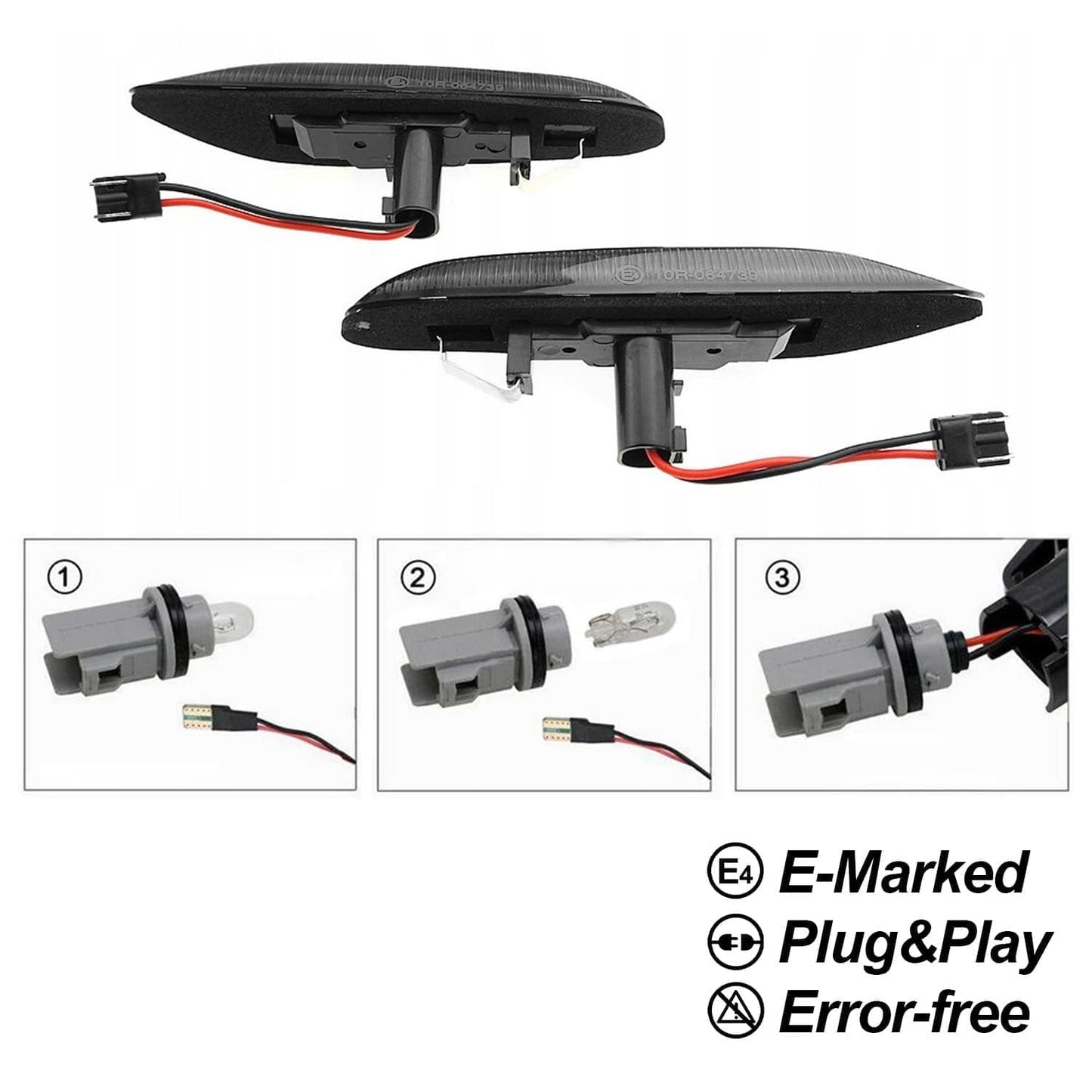 Dynamiska LED sidoblinkers för BMW E60/E61 (03-10) tonade
