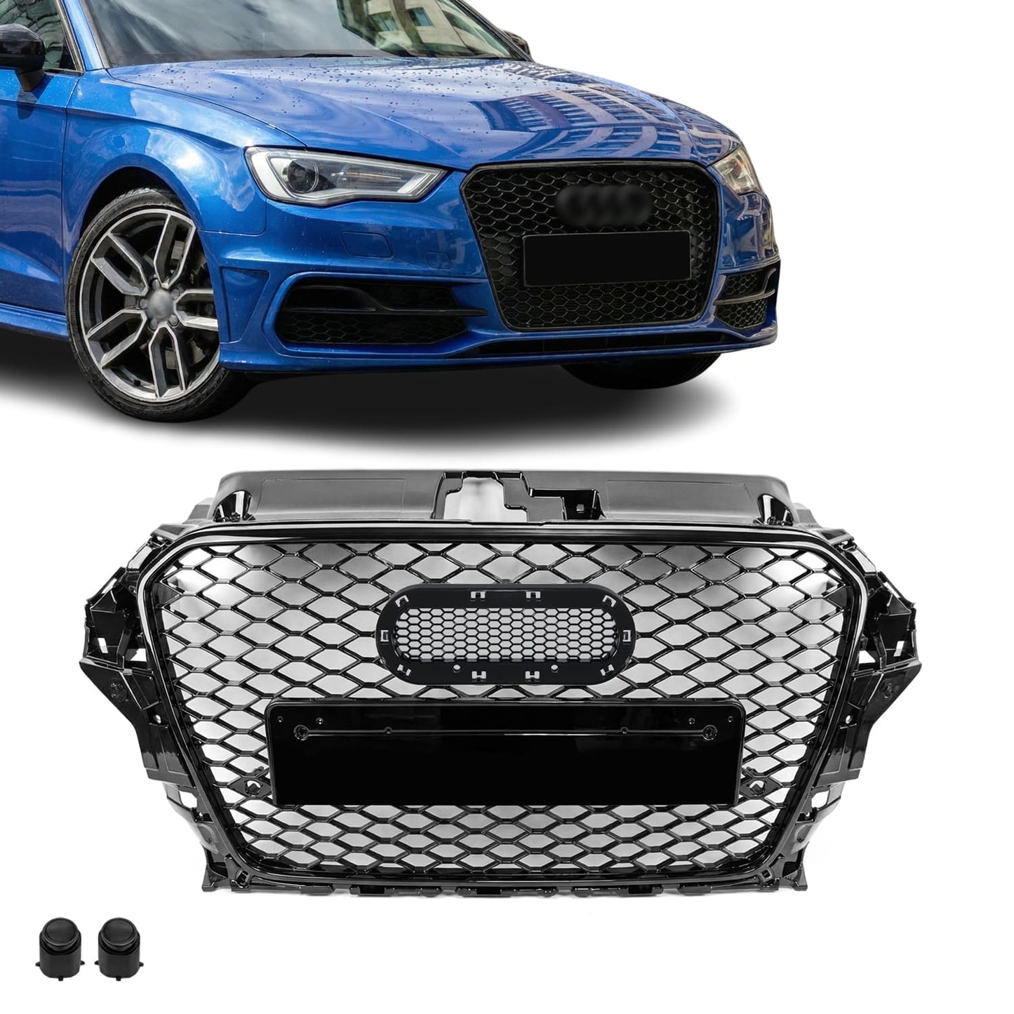 RS Look Grill Audi A3 8V / S3 8V Pre facelift Blank svart (12-16)