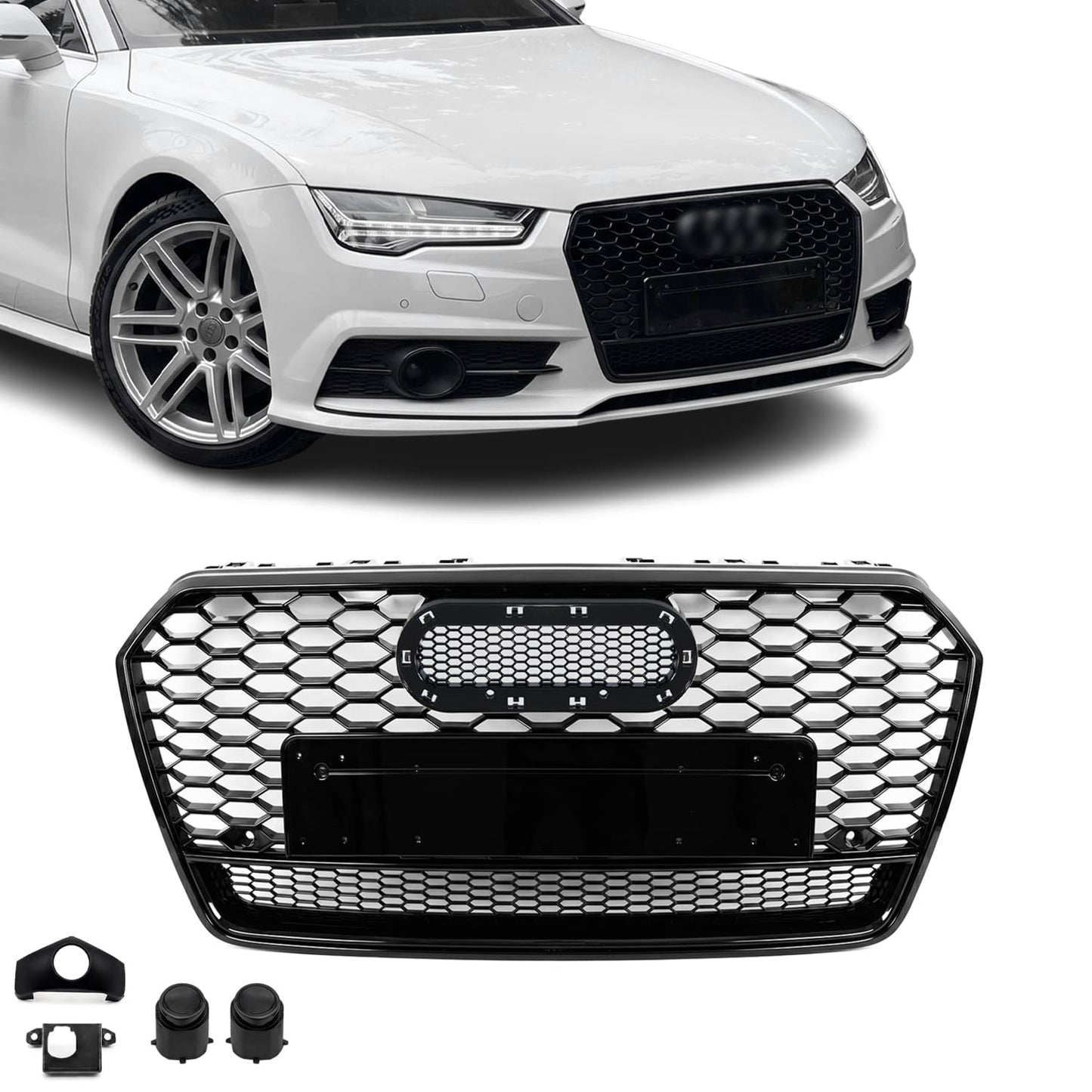 RS Look Grill Audi A7 C7.5 / S7 C7.5 facelift Blank svart (14-18)