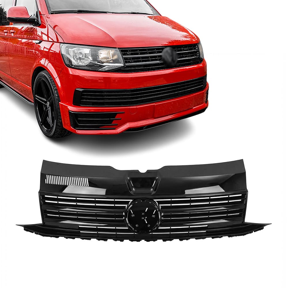 Frontgrill VW Transporter T6 (2015–2019) Blank Svart