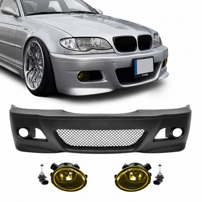 M3-stil Främre stötfångare för BMW E46 sedan / touring / coupé (98-05), med gul Dimljus