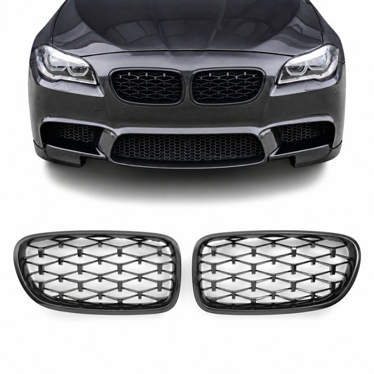 Diamond Främre njurar för BMW F10 / F11, blank svart