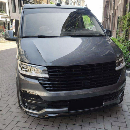 Främre grill utan emblem för VW T6.1 (19-) blank svart