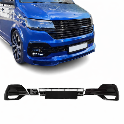 Undre grill för VW T6.1 (19-) blank svart