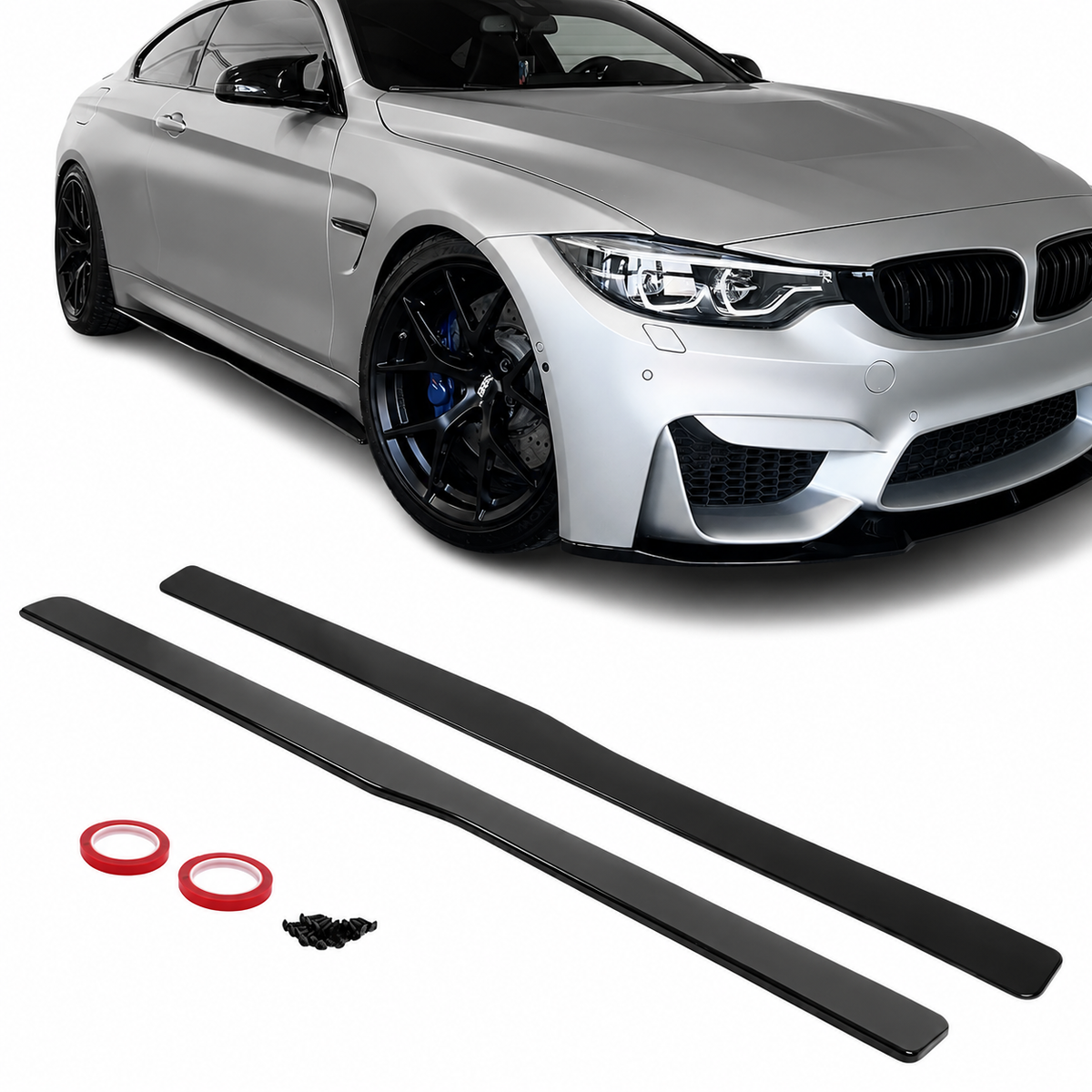 PSM stil Sidokjols diffuser sats för BMW F80 / F82 / F83, blank svart