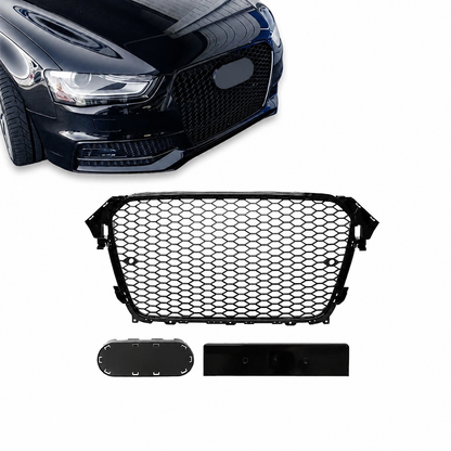 RS-design Frontgrill för Audi A4 B8.5 / S4 B8.5 (12-15) med PDC, blank svart