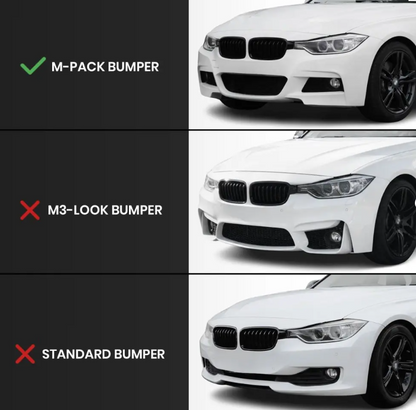 Främre stötfångare Dimljus delete Grill sats för BMW F30 / F31 med M-Pack stötfångare