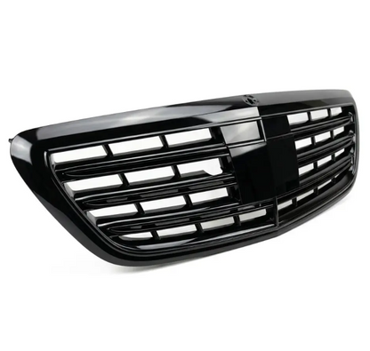 S65-stil Frontgrill för Mercedes-Benz W222 (13-20) med Night View Assist, blank svart