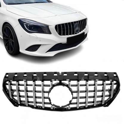 Grill Mercedes CLA C117 Chrome + Blank svart (13-16)