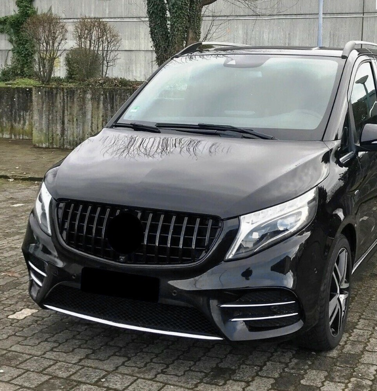 GT R Panamericana style Grill Mercedes Vito W447 Blank svart (14-19)