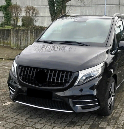 GT R Panamericana style Grill Mercedes Vito W447 Blank svart (14-19)