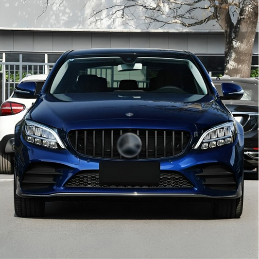 Panamericana GT style Grill Mercedes W205 / S205 / C205 Blank svart (14-21)