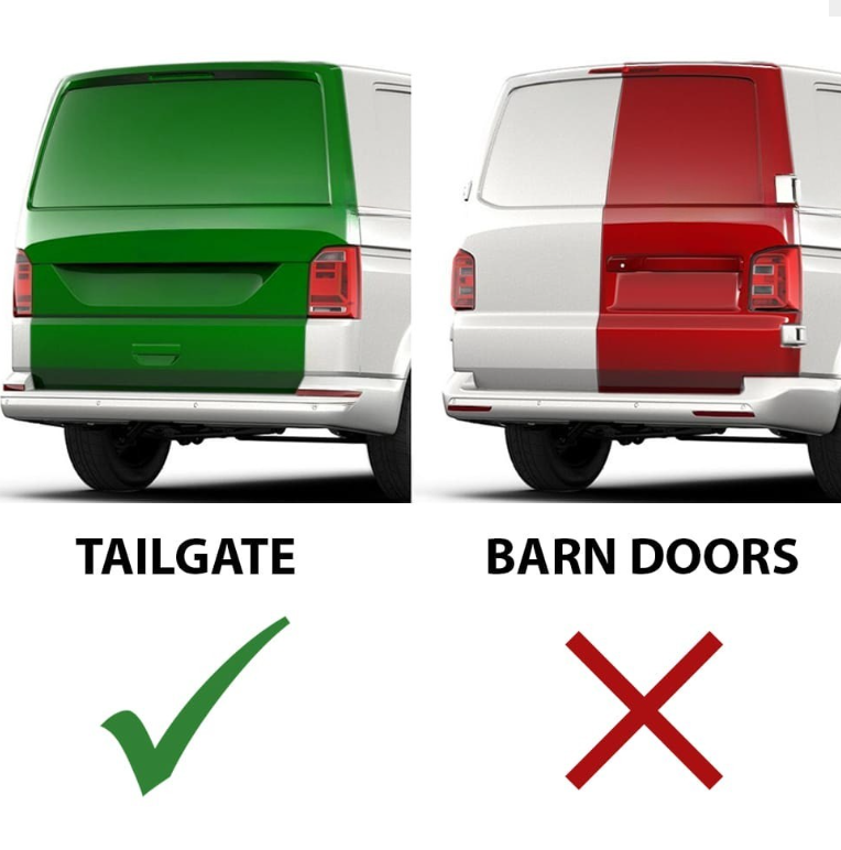 MX style bakre diffuser + Bak sido diffuser Volkswagen Transporter T6/T6.1 Blank Svart
