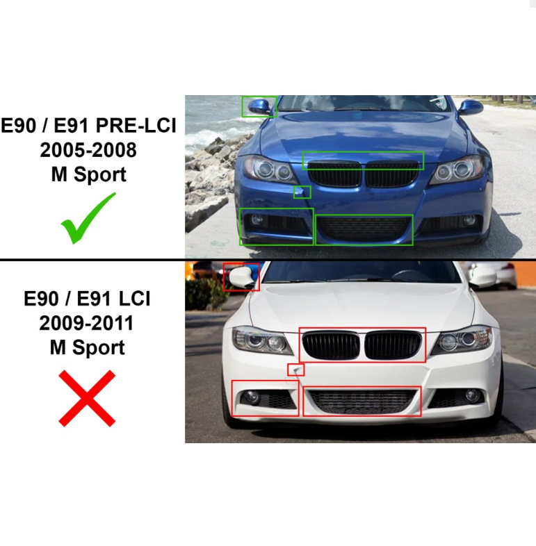 Front Splitters E90/E91 (05-08) Pre Lci M sport