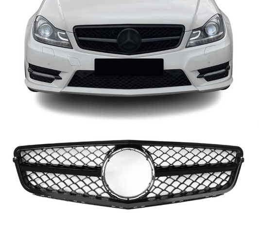 C63 style Grill Mercedes W204 / S204 / C204 Blank svart (07-14)