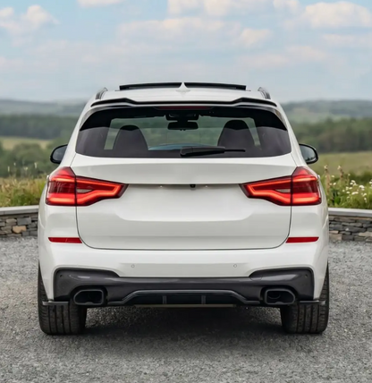 MX-stil Diffuser för bakre stötfångare + splitters sats för BMW X3 G01 PRE-LCI (18-21) med M-Pack, blank svart