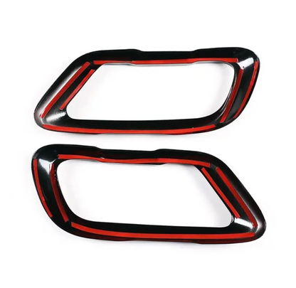 Avgasutblåsskydd / lister för BMW X5 G05 / X6 G06 / X7 G07 med M-Pack, blank svart