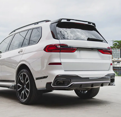 Avgasutblåsskydd / lister för BMW X5 G05 / X6 G06 / X7 G07 med M-Pack, blank svart