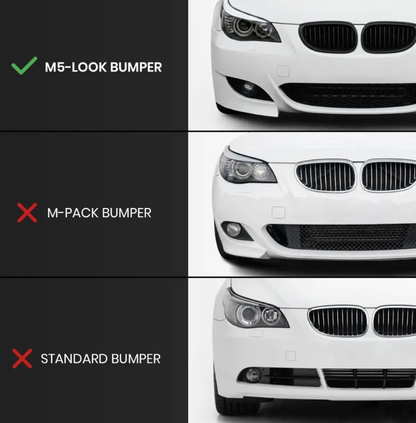 Dimljus Delete Grill / Skydd sats för BMW E60 / E61 med M5-stil stötfångare