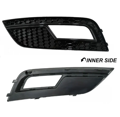 RS-stil Front Central + Dimljusgrill sats för Audi A4 B8.5 (12-15) standard version, blank svart