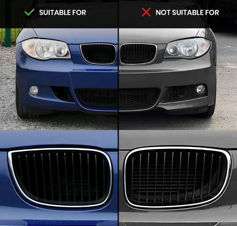 Främre njurar för BMW E81 / E87, blank svart