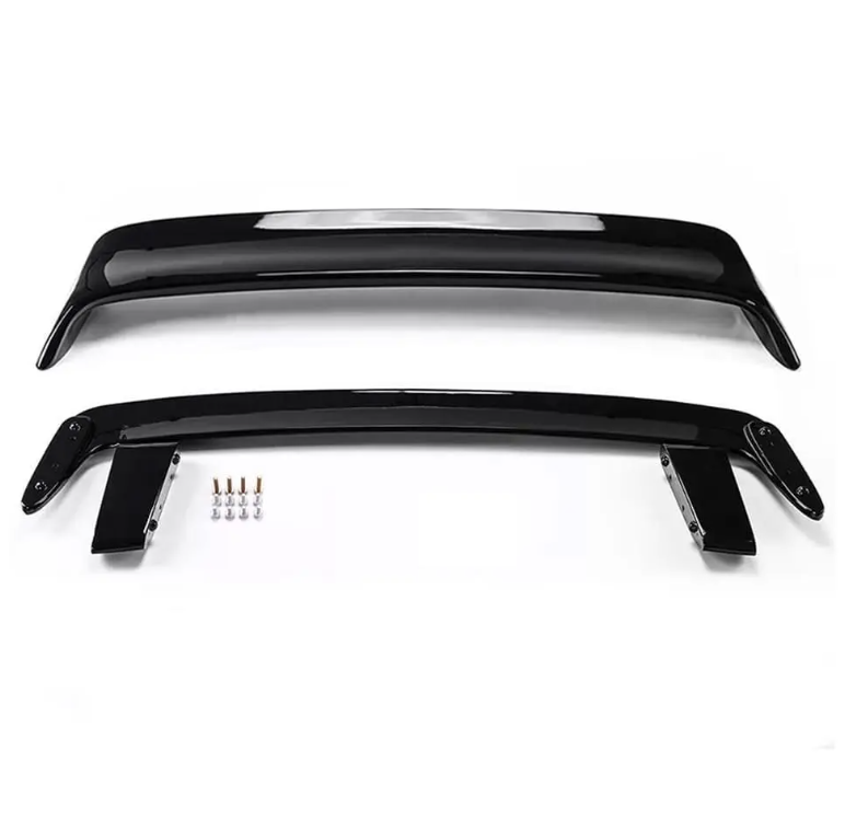 LTW-stil Bakluckespoiler + Risers sats för BMW E46 sedan / coupé, blank svart