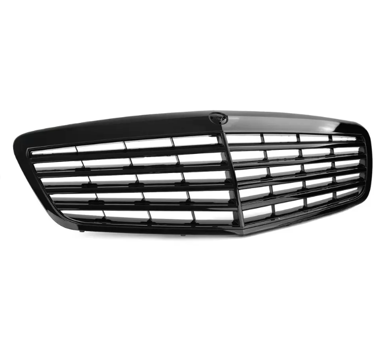 Frontgrill för Mercedes-Benz W221 (09-13) utan ACC, blank svart