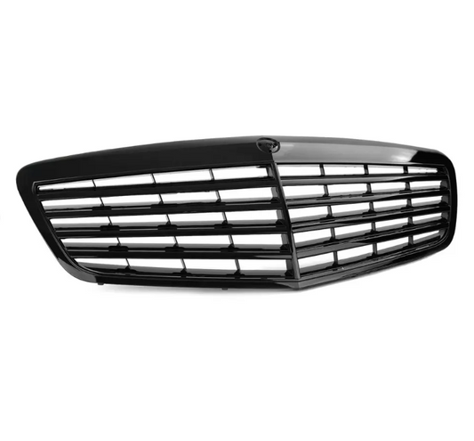 Frontgrill för Mercedes-Benz W221 (09-13) utan ACC, blank svart