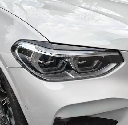 Strålkastarlister / ögonbryn sats för BMW G01 X3 / G02 X4 PRE-LCI (18-21), blank svart
