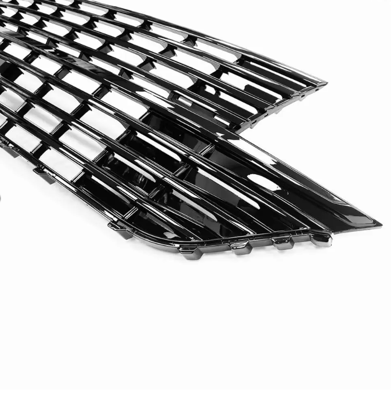 Badgeless Front Upper + Nedre Grill sats för VW T6.1 (19-24), blank svart