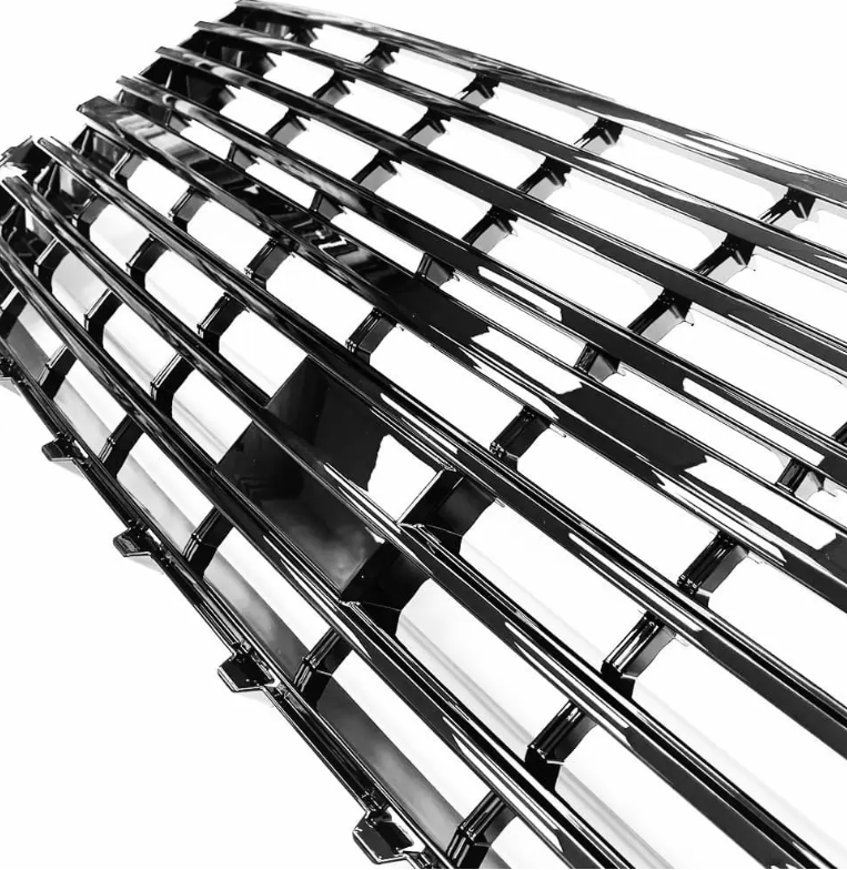 Badgeless Front Upper + Nedre Grill sats för VW T6.1 (19-24), blank svart