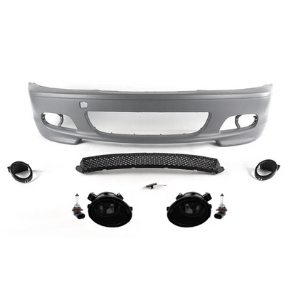 M-Tech Främre stötfångare för BMW E46 (99-06) coupé / cabrio, med röktonad Dimljus
