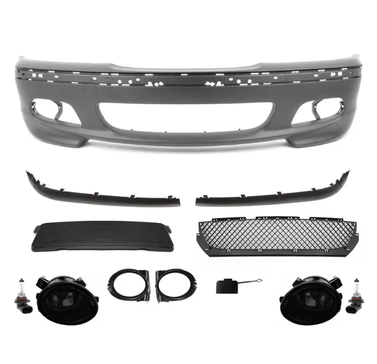 M-Tech 2 Främre stötfångare för BMW E46 sedan / touring (98-05), med röktonad Dimljus