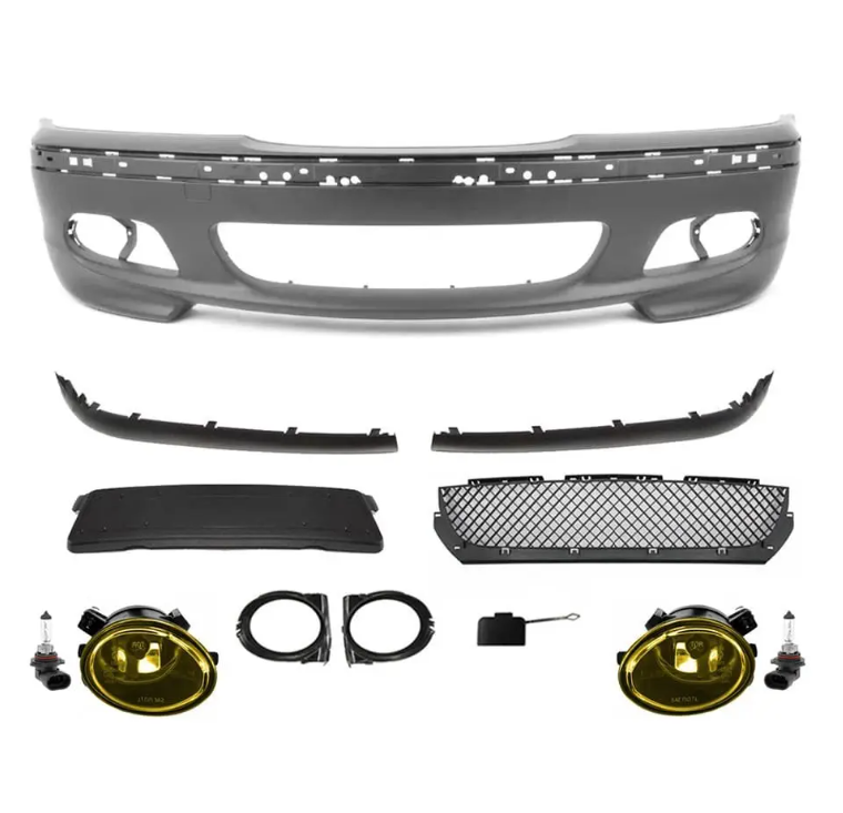 M-Tech 2 Främre stötfångare för BMW E46 sedan / touring (98-05), med gul Dimljus