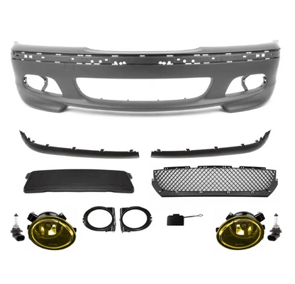 M-Tech 2 Främre stötfångare för BMW E46 sedan / touring (98-05), med gul Dimljus