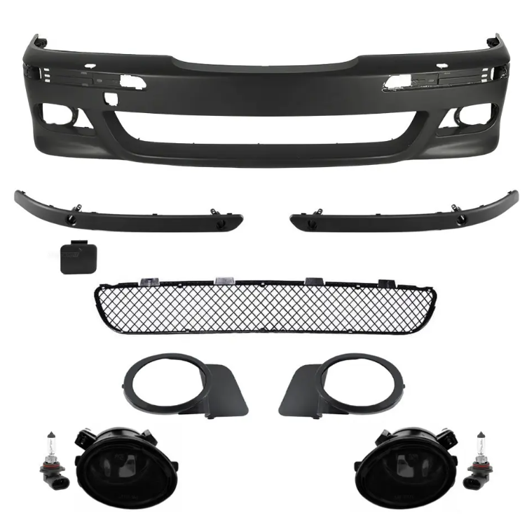 M-Pack Främre stötfångare för BMW E39, med PDC och headlight washers, med röktonad Dimljus