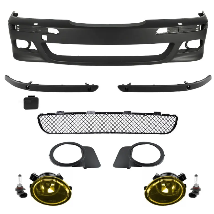 M-Pack Främre stötfångare för BMW E39, med PDC och headlight washers, med gul Dimljus